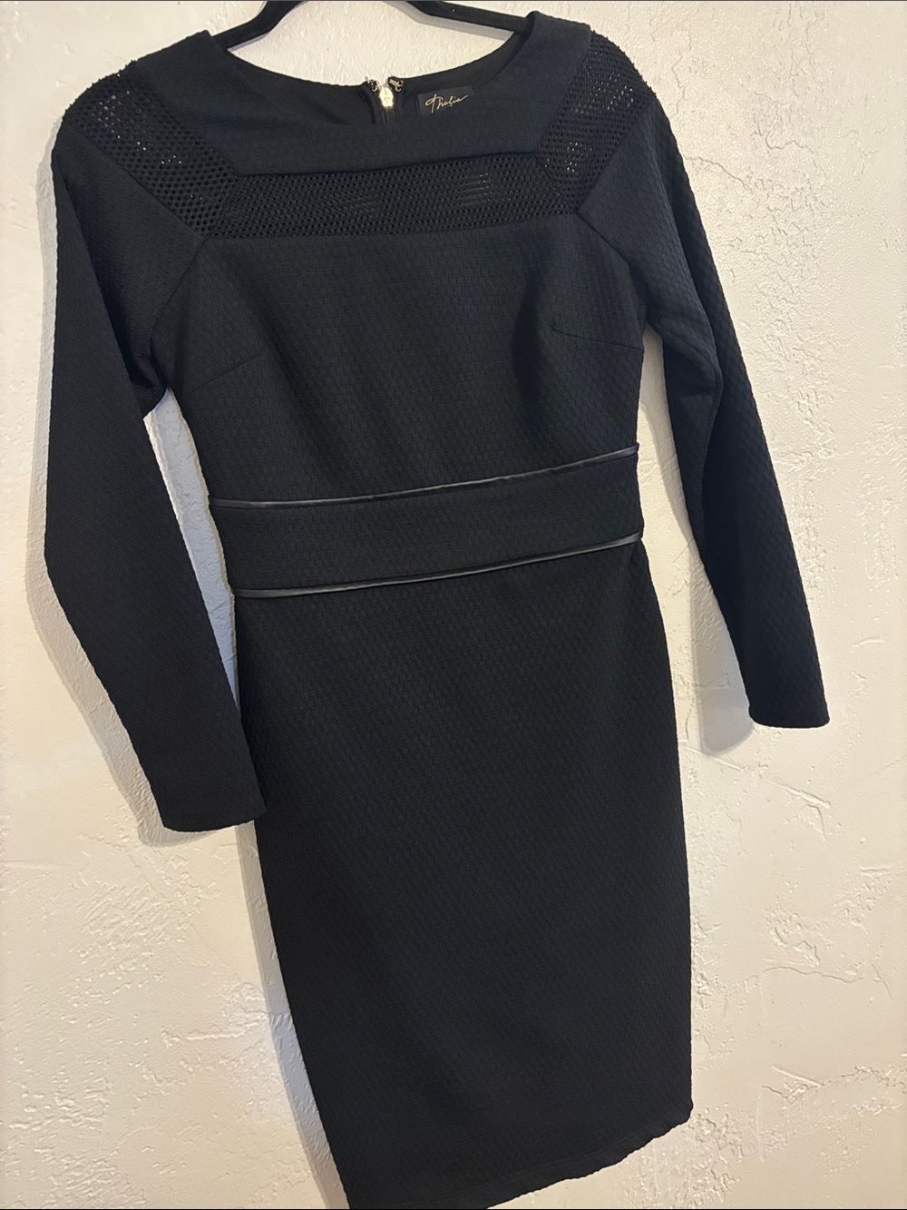 Thalia Sodi Black Long-Sleeve Sheath Slim Fit Dress